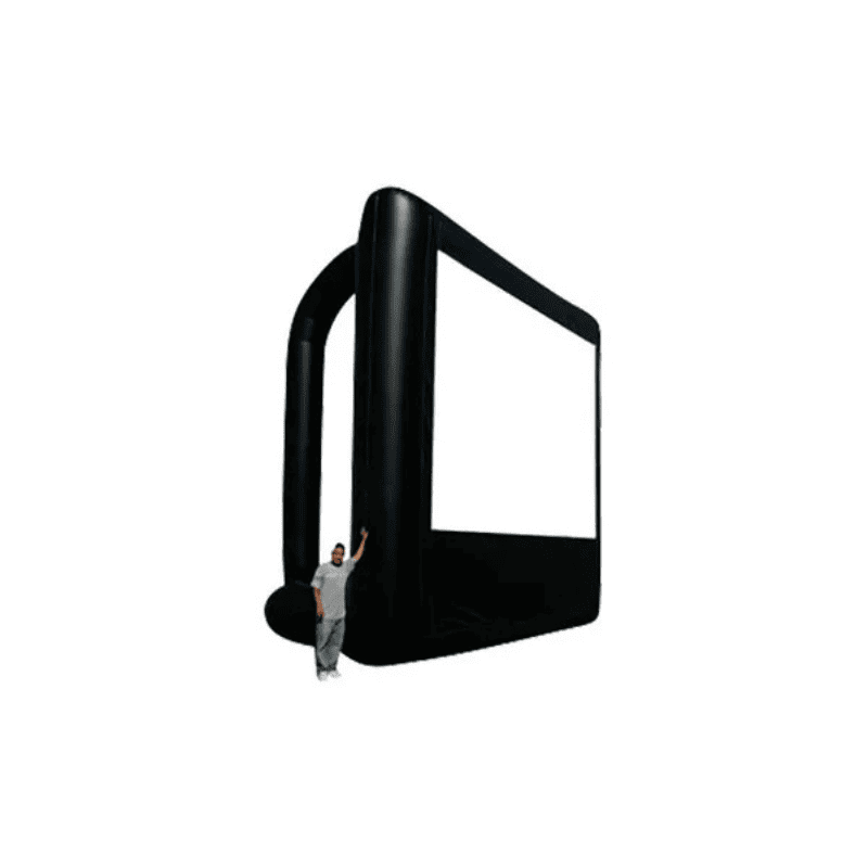 Inflatable Movie Screen – Jumbo Outdoor Cinema Experience for Events Front Right Alternate View with Person