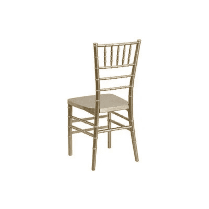 Gold Resin Chiavari Chair Rear Left View