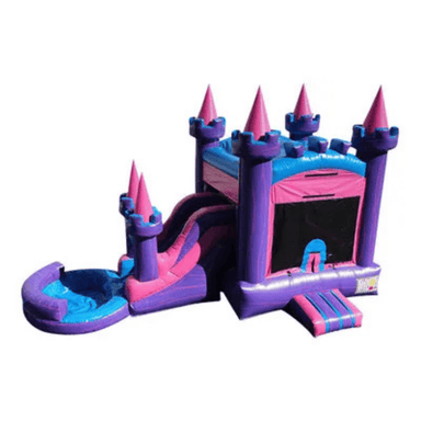 23ft Fun Size Princess Castle Combo – Royal-Themed Inflatable for Young Kids Front Right View