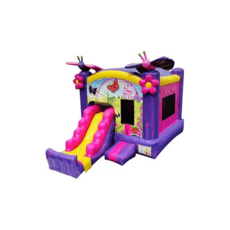 21ft Butterfly Combo – Compact Garden-Themed Inflatable for Young Guests Front Left View