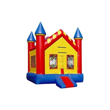 Bouncing Angels Castle Inflatable Jumper - 13 ft Bounce House in Primary Colors Front Right View