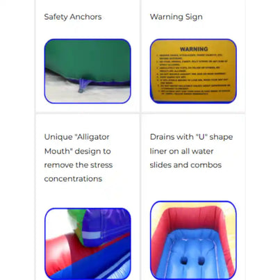Commercial 19 Foot Space Wet and Dry Water Slide Safety Features