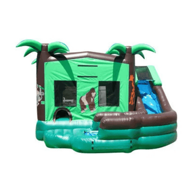 5-in-1 Tropical Combo – Multi-Activity Inflatable with Island Theme Front View