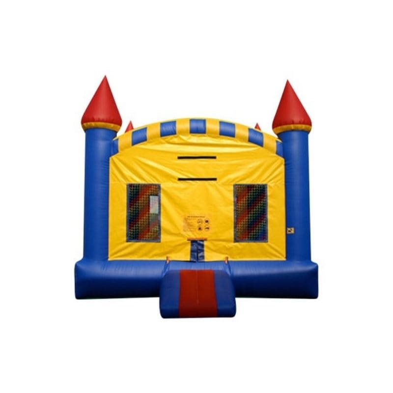 Bouncing Angels Castle Inflatable Jumper - 15 FT Bounce House in Primary Colors Front View