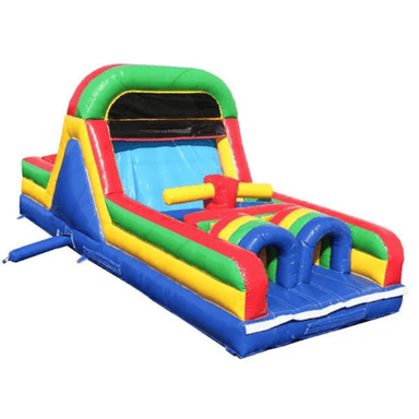 Moonwalk USA 24'L Green Obstacle Course Front Right View