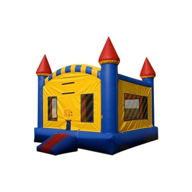 Bouncing Angels Castle Inflatable Jumper - 15 FT Bounce House in Primary Colors Front Left View