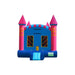Bouncing Angels Blue Princess Castle Inflatable Jumper - 13 ft Pink and Blue Bounce House Front View