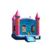 Bouncing Angels Blue Princess Castle Inflatable Jumper - 13 ft Pink and Blue Bounce House Front Right View