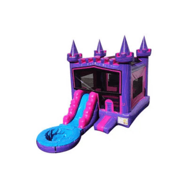 21ft Vibrant Princess Combo – Bright and Colorful Royal Inflatable Unit Front Left View