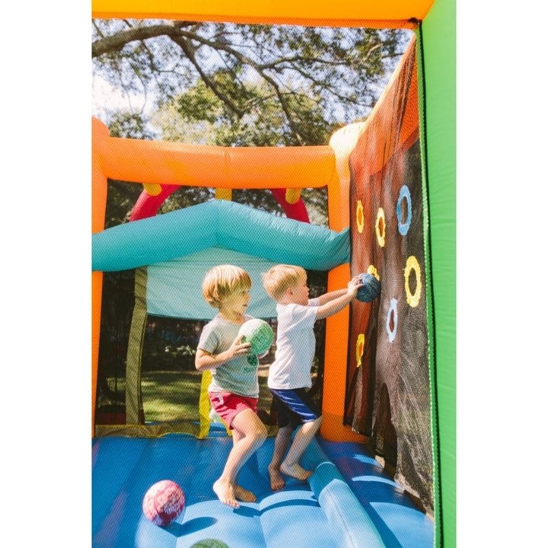 KidWise Double Shot Residential Bouncer Kids Playing Game Inside Close Up View