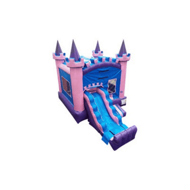 21ft Sparkle Princess Combo – Glittering Inflatable for Princess-Themed Events Front Right View
