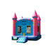 Bouncing Angels Blue Princess Castle Inflatable Jumper - 13 ft Pink and Blue Bounce House Front Left View