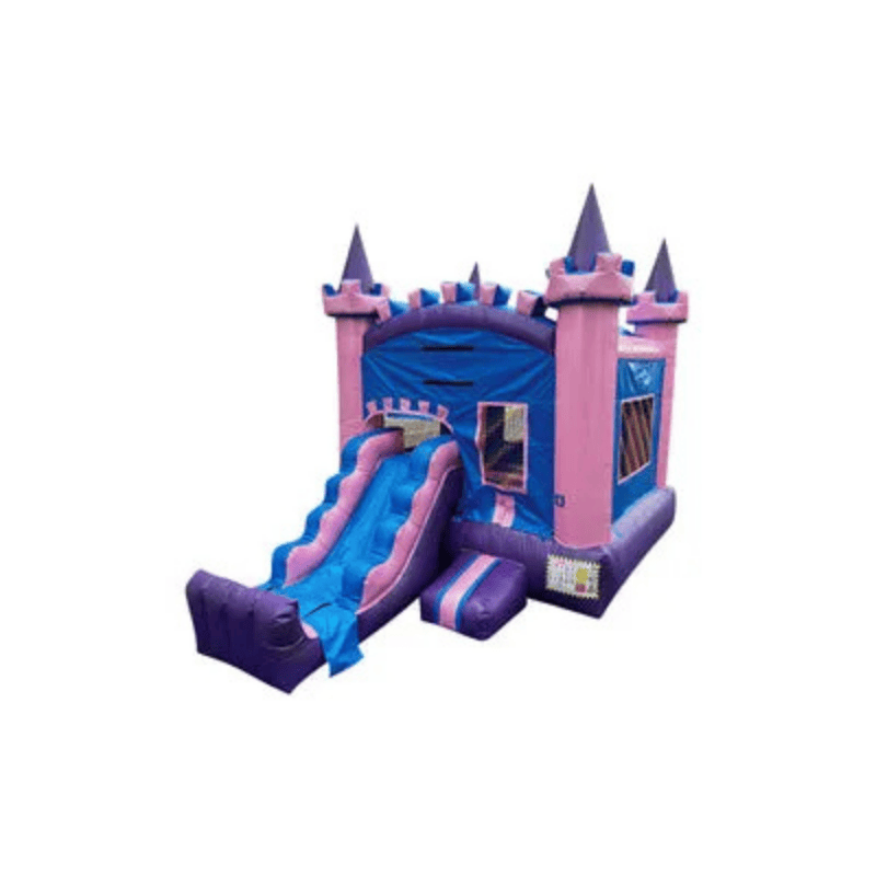 21ft Sparkle Princess Combo – Glittering Inflatable for Princess-Themed Events Front Left View