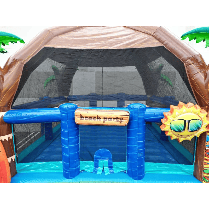20ft Beach Party Bongo Bounce House Close Front View