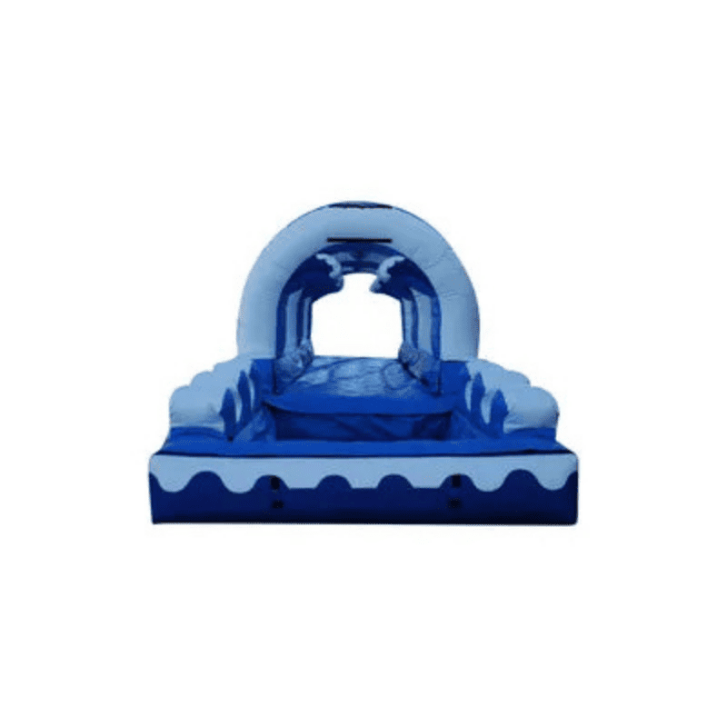 Blue Ocean Dual Lane Slip & Dip – Commercial Inflatable Water Slide for Rentals Front View