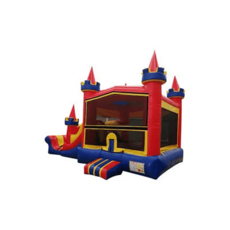 25ft Primary Color Combo – Bright Bounce and Slide for Kids’ Events Front Left View