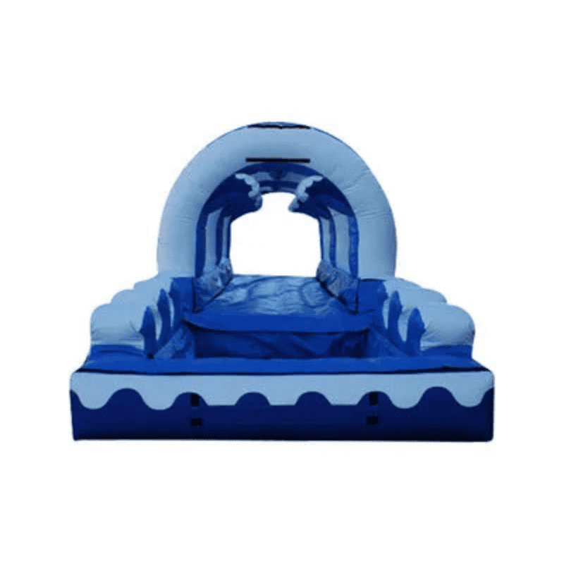 Blue Ocean Dual Lane Slip & Dip – Commercial Inflatable Water Slide for Rentals Front Alternate View