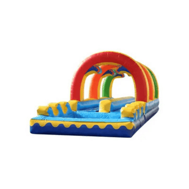Rainbow Rush Dual Lane Slip & Slide – Vibrant Inflatable for Summer Parties Front Right Alternate View