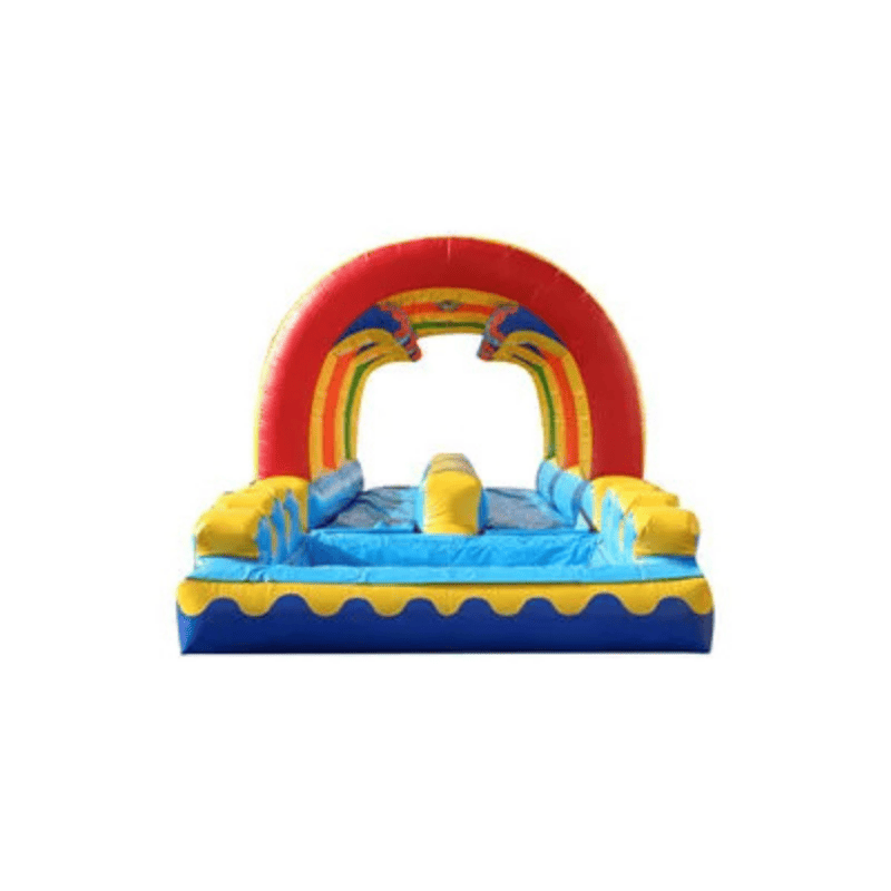 Rainbow Rush Dual Lane Slip & Slide – Vibrant Inflatable for Summer Parties Front View