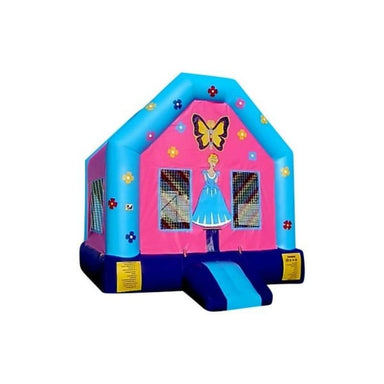 Bouncing Angels Princess Doll House Inflatable Jumper - Commercial-Grade, Wholesale Supplier, 13 ft Butterfly Theme Bounce House Front Right View