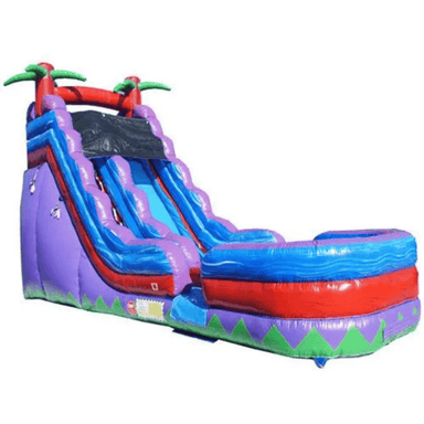 Moonwalk USA 19'H Purple Water Slide Wet n Dry Front Right View