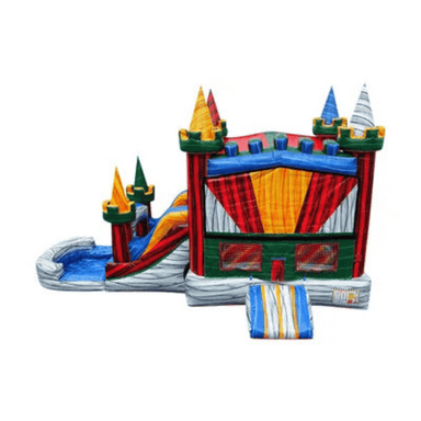25ft Prime Marble Combo – Premium Marble Design Inflatable Bounce Unit Front View