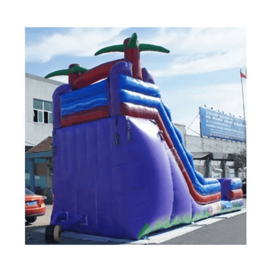 Moonwalk USA 19'H Purple Water Slide Wet n Dry Rear Right View