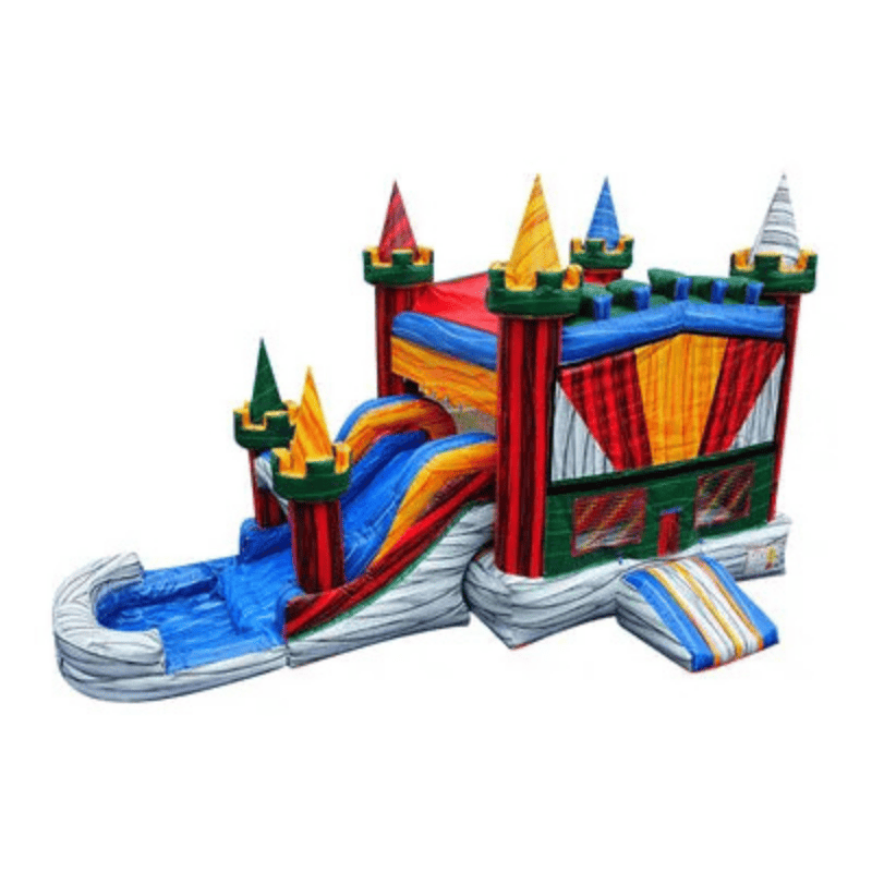25ft Prime Marble Combo – Premium Marble Design Inflatable Bounce Unit Front Right Alternate View