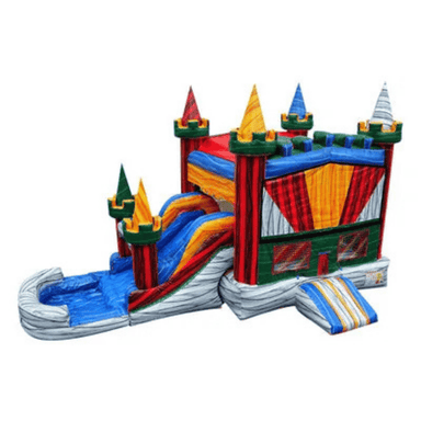 25ft Prime Marble Combo – Premium Marble Design Inflatable Bounce Unit Front Right View