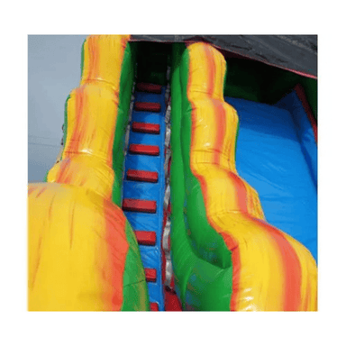 Moonwalk USA 19'H Volcano Water Slide Wet n Dry Top of Ladder and Slide View