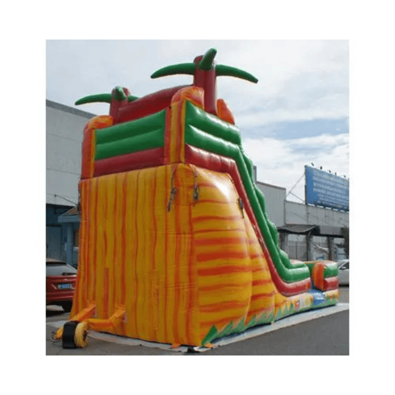 Moonwalk USA 19'H Volcano Water Slide Wet n Dry Rear Right View