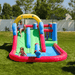 Avyna Royal Wave Bounce House 1 with Inflatable Water Slide Front View Outside with Kids Playing