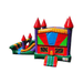 25ft Colorful Rainbow Castle Combo – Bright Inflatable for All Celebrations Front View