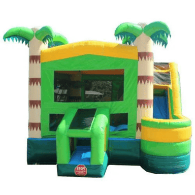 Moonwalk USA Palm Tree Bounce House Combo Wet n Dry Front View