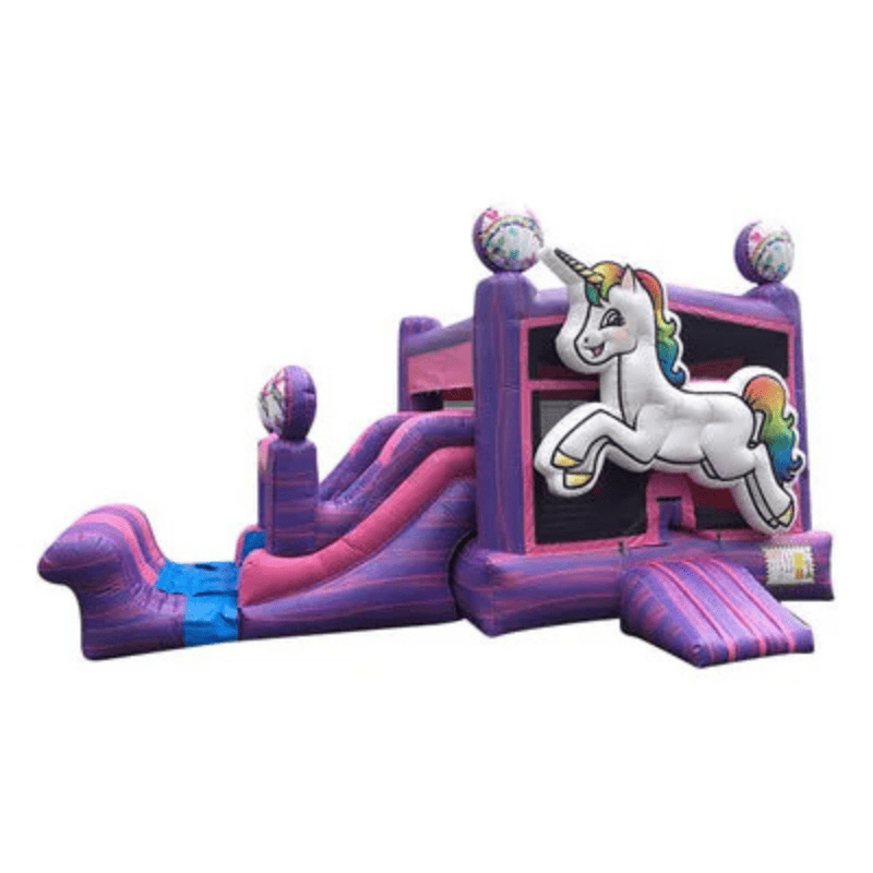 25ft Unicorn Combo – Magical Inflatable Combo Unit for Kids’ Parties Front Right View