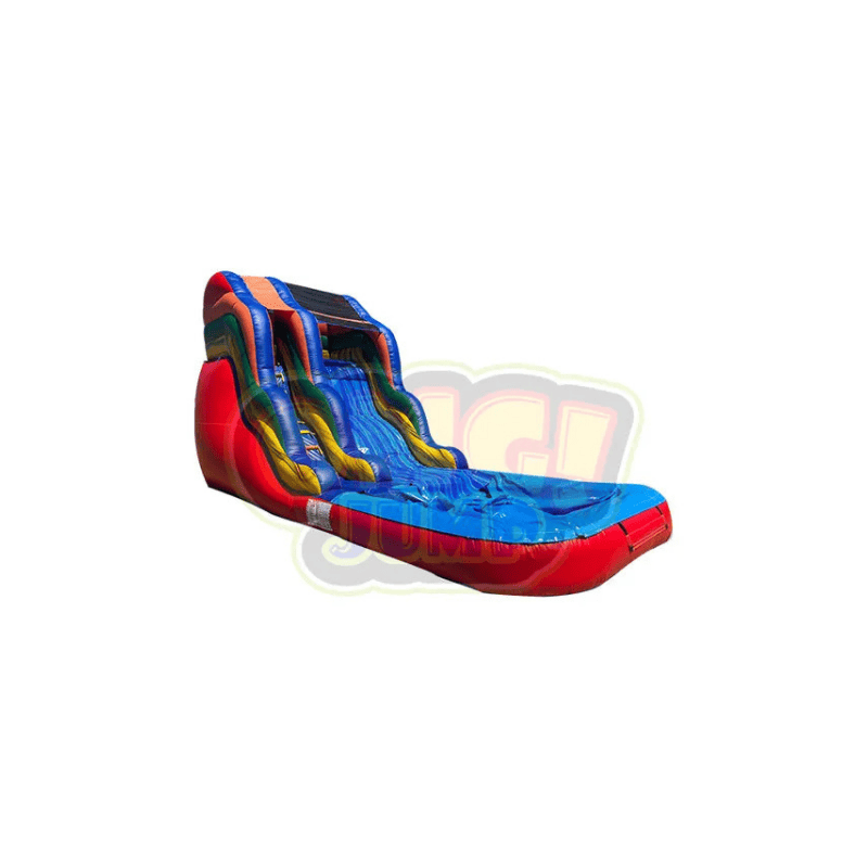 16' Red Marble Waterslide Front Right View