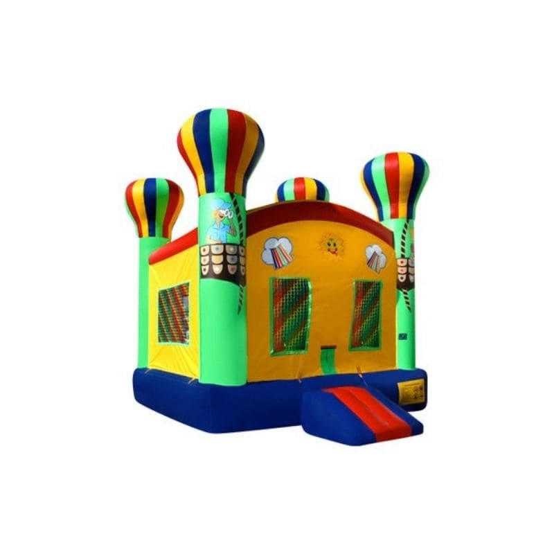 Bouncing Angels Adventure Balloon Inflatable Jumper - Commercial-Grade, Wholesale Supplier, 13 ft Rainbow Bounce House Front Right View