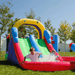 Avyna Royal Wave Bounce House 1 with Inflatable Water Slide Front View with Kids Splashing
