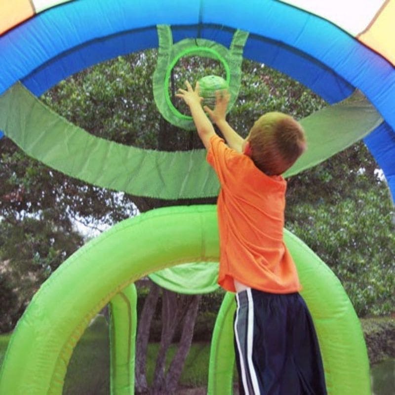 KidWise Arc Arena II Sport Bouncer Inflatable Sports Residential Bounce House Kid Shooting into Net View