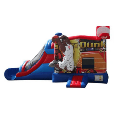 27ft 3D Basketball Combo – Slam Dunk Inflatable Bounce and Slide Unit Front Alternate View