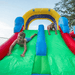 Avyna Royal Wave Bounce House 1 with Inflatable Water Slide Front Close Up 2 Kids Sliding