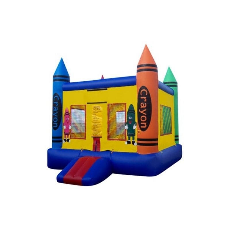 Bouncing Angels Crayon Jumper Box Frame Multi-Colored Bounce House Front Left View
