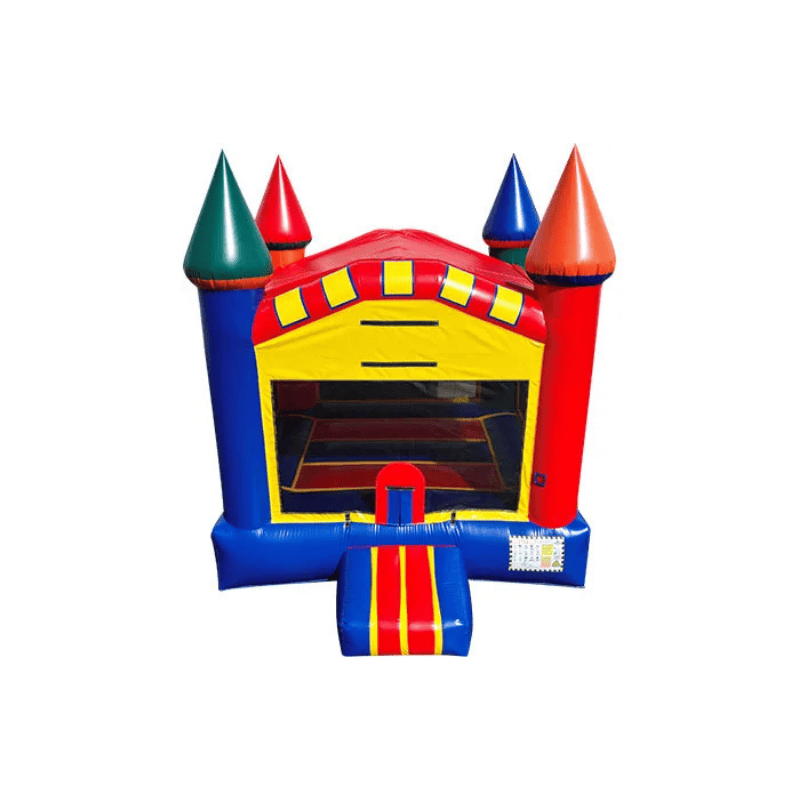 Classic Colors Inflatable Bounce House- 13 ft Castle Front Top View