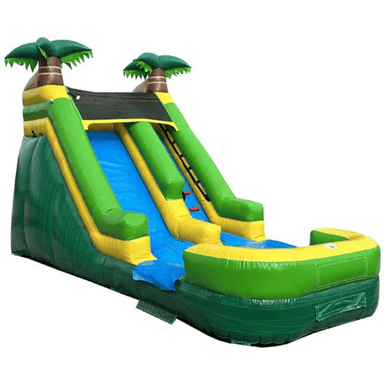 Moonwalk USA 13'H Palm Tree Water Slide Wet n Dry Front Right View