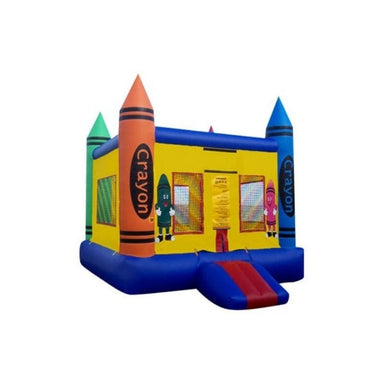 Bouncing Angels Crayon Jumper Box Frame Multi-Colored Bounce House Front Right View
