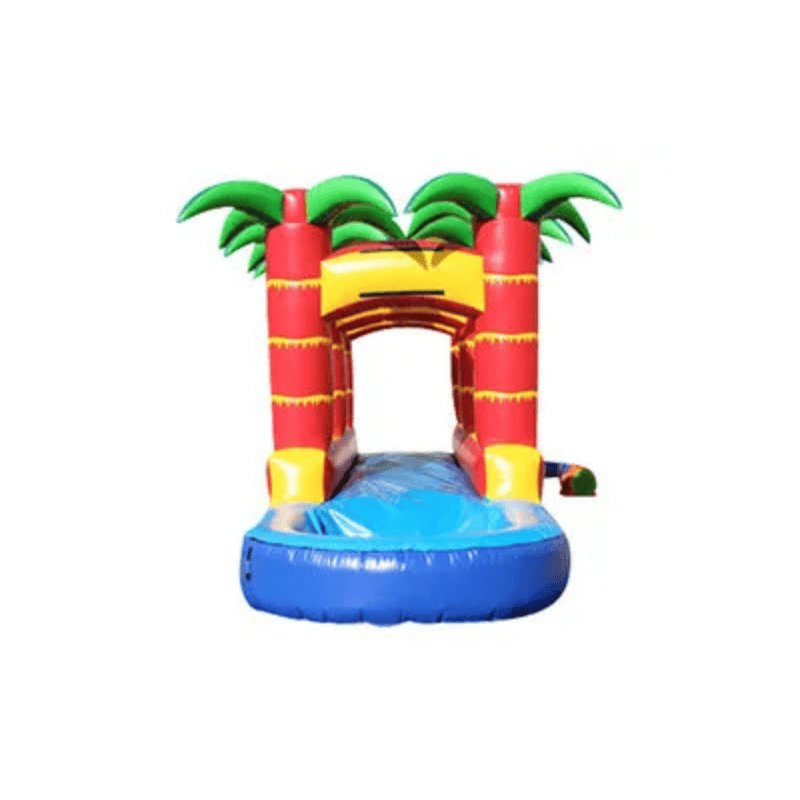 Tropical Red Slip and Slide – Dual Lane Inflatable Water Ride for Hot Days Front Alternate View