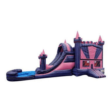 25ft Princess Castle Combo – Royal Bounce House for Birthday Rentals Front Right View