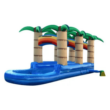 Tropical Blue Slip and Slide – Cool Inflatable Water Attraction for Rentals Front Right View