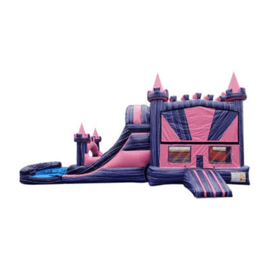 25ft Princess Castle Combo – Royal Bounce House for Birthday Rentals Front View