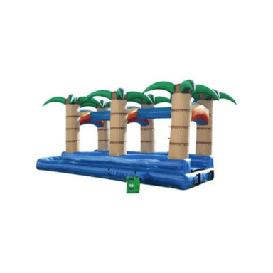 Tropical Blue Slip and Slide – Cool Inflatable Water Attraction for Rentals Rear View